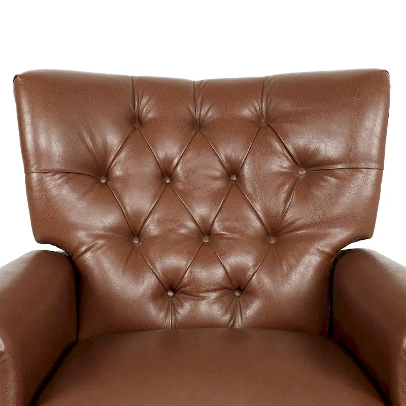 Fauteuil inclinable à pousser, Repose-pieds, Dossier capitonné, Clous décoratifs