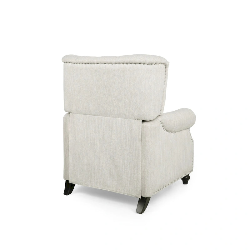 Fauteuil inclinable à pousser, Repose-pieds, Dossier capitonné, Clous décoratifs