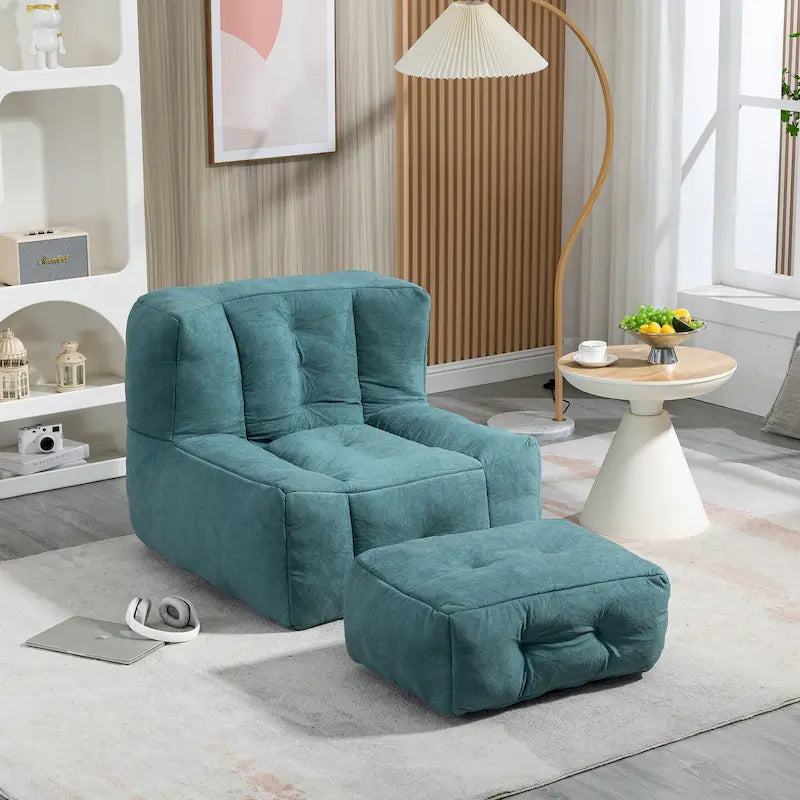 Fauteuil paresseux ultra doux avec mousse à mémoire de forme et ottoman