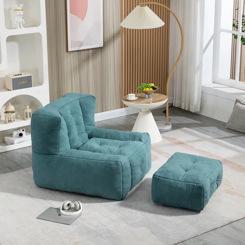 Fauteuil paresseux ultra doux avec mousse à mémoire de forme et ottoman