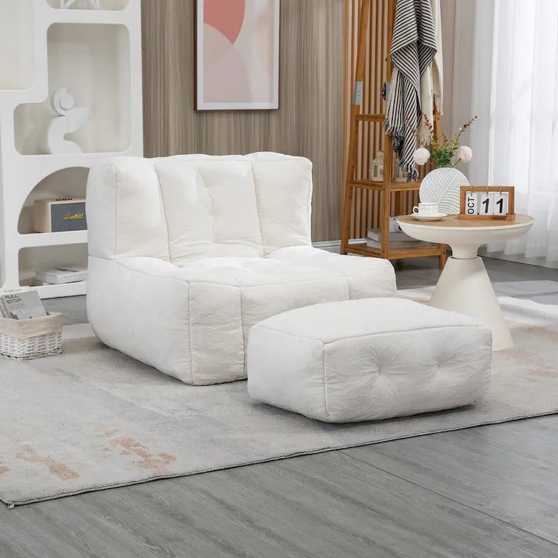 Fauteuil paresseux ultra doux avec mousse à mémoire de forme et ottoman