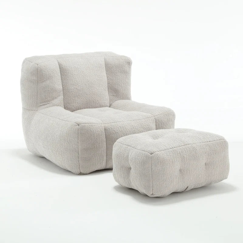 Fauteuil paresseux ultra doux avec mousse à mémoire de forme et ottoman