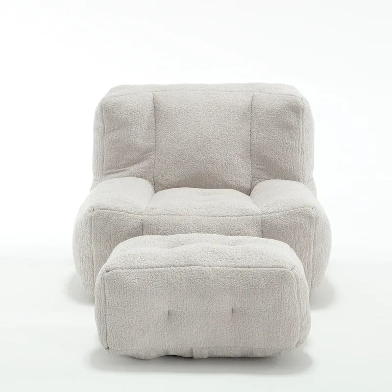 Fauteuil paresseux ultra doux avec mousse à mémoire de forme et ottoman