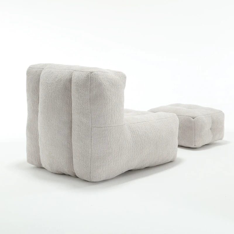 Fauteuil paresseux ultra doux avec mousse à mémoire de forme et ottoman
