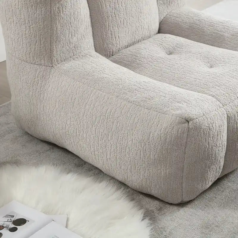 Fauteuil paresseux ultra doux avec mousse à mémoire de forme et ottoman