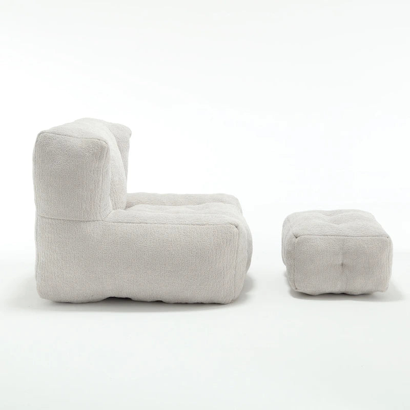 Fauteuil paresseux ultra doux avec mousse à mémoire de forme et ottoman