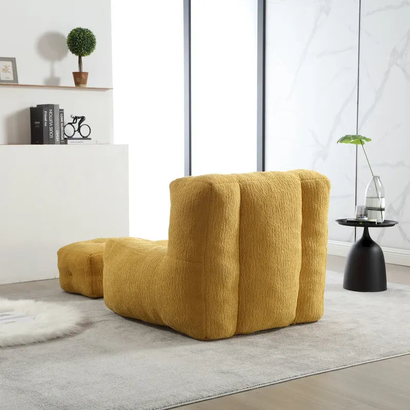 Fauteuil paresseux ultra doux avec mousse à mémoire de forme et ottoman