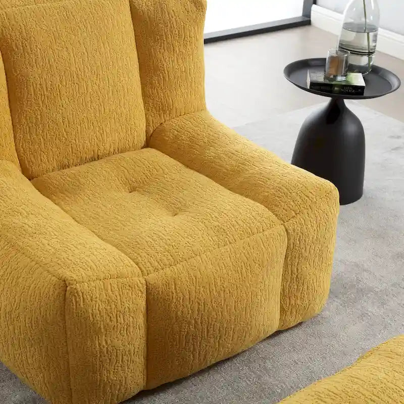 Fauteuil paresseux ultra doux avec mousse à mémoire de forme et ottoman