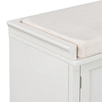 Banc de rangement avec 2 tiroirs et 2 placards, Banc à chaussures avec coussin amovible pour le salon