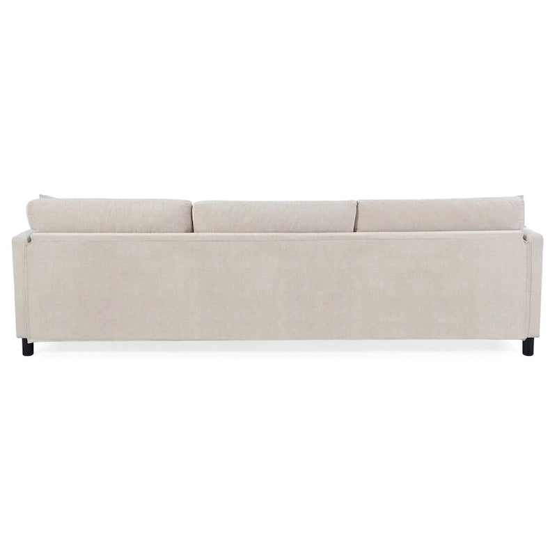 Canapé spacieux 4 places beige 107,87 avec pouf mobile, coussins amovibles et rangement pratique dans les accoudoirs