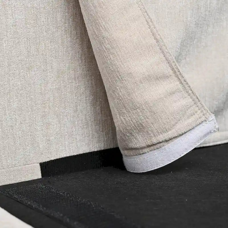 Canapé spacieux 4 places beige 107,87 avec pouf mobile, coussins amovibles et rangement pratique dans les accoudoirs