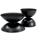 Tables basses gigognes rondes avec cadre en métal (lot de 2)