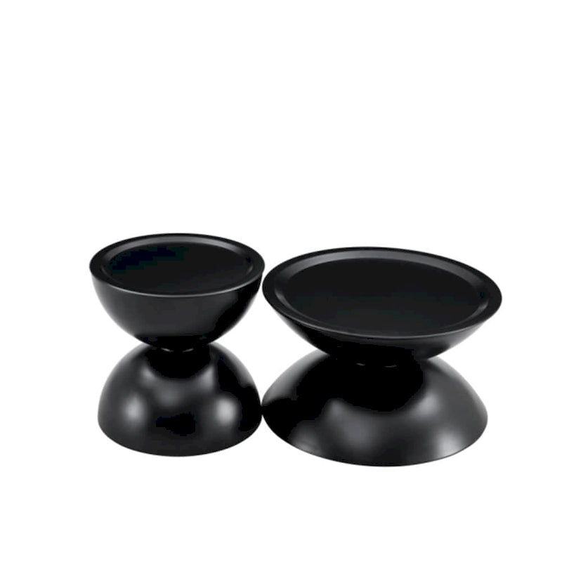Tables basses gigognes rondes avec cadre en métal (lot de 2)