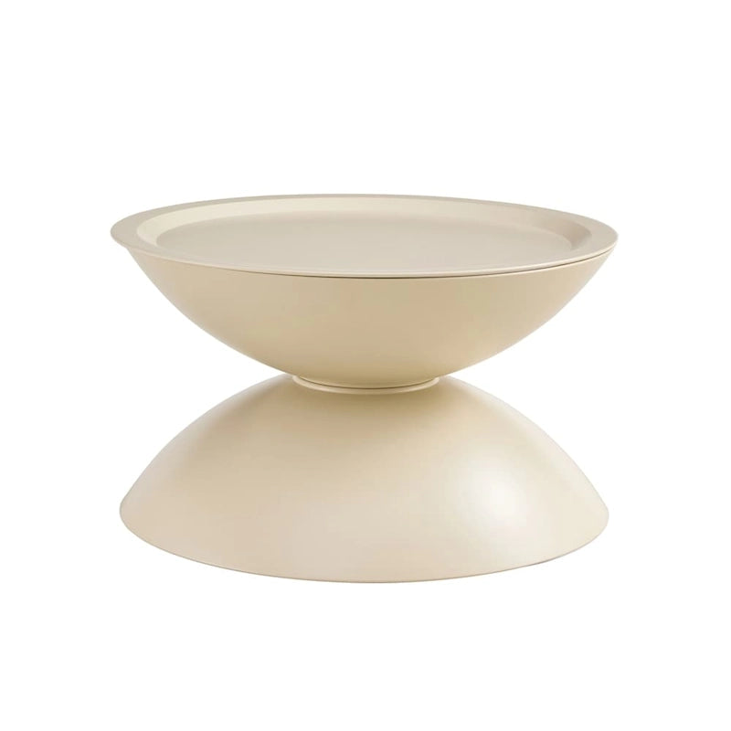 Tables basses gigognes rondes avec cadre en métal (lot de 2)