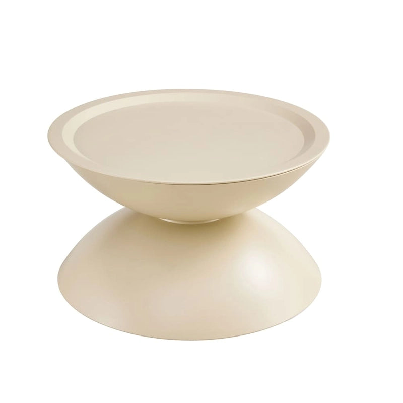 Tables basses gigognes rondes avec cadre en métal (lot de 2)