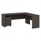Bureau d'ordinateur en L 72W avec tiroirs par