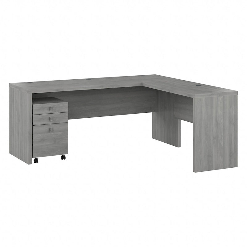 Bureau d'ordinateur en L 72W avec tiroirs par