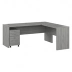Bureau d'ordinateur en L 72W avec tiroirs par