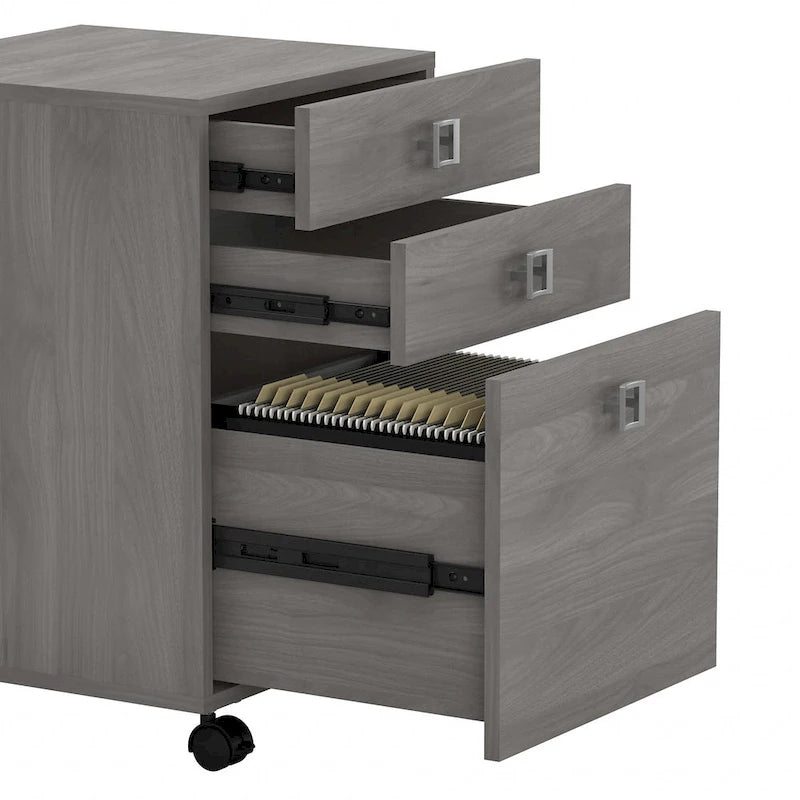 Bureau d'ordinateur en L 72W avec tiroirs par