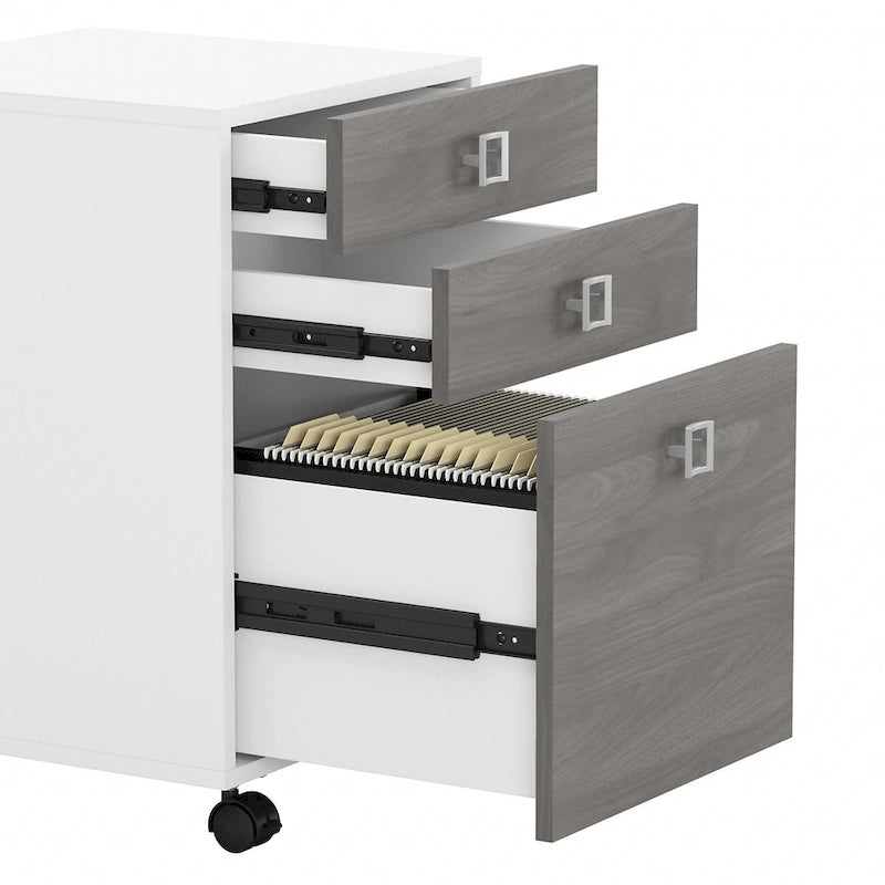 Bureau d'ordinateur en L 72W avec tiroirs par