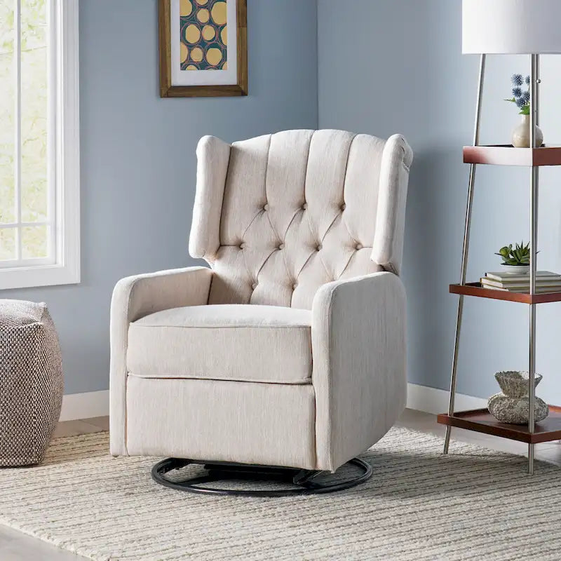 Roomfitters Classic Design, Manual Recliner Chair with 360-Degree Swivel, Relaxing Lounge Chair for Living Room