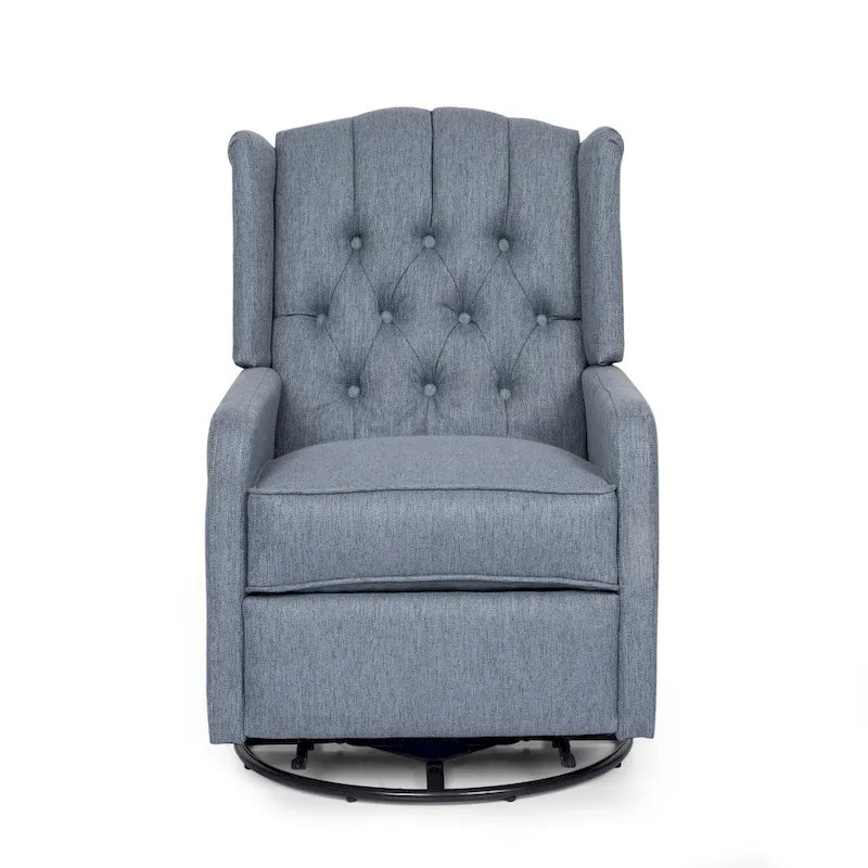 Fauteuil inclinable manuel au design classique avec pivotant à 360 degrés, fauteuil de relaxation pour le salon