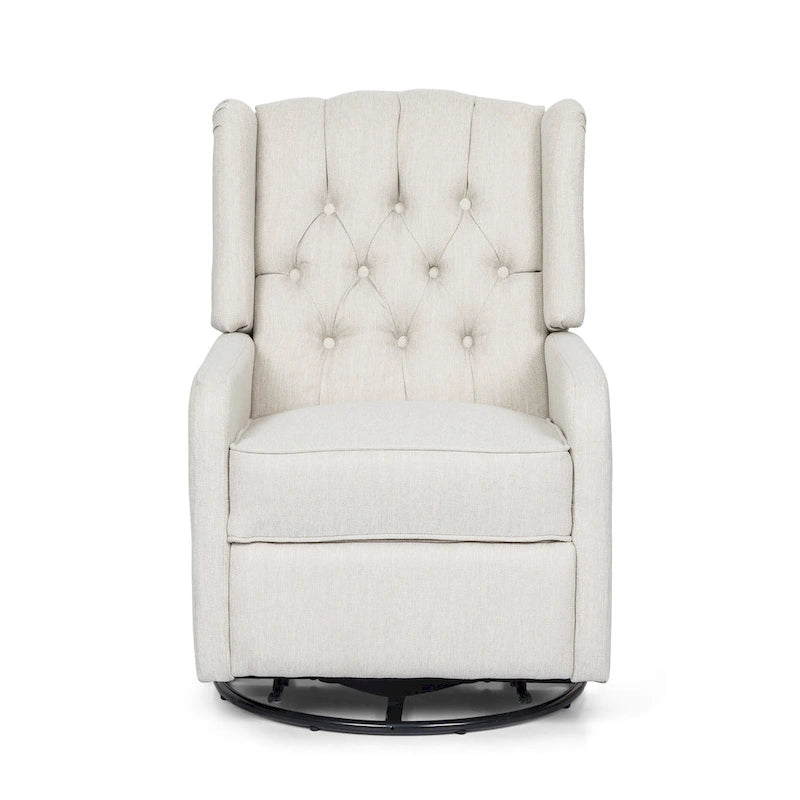 Fauteuil inclinable manuel au design classique avec pivotant à 360 degrés, fauteuil de relaxation pour le salon
