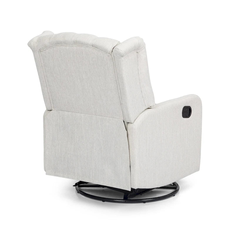 Fauteuil inclinable manuel au design classique avec pivotant à 360 degrés, fauteuil de relaxation pour le salon