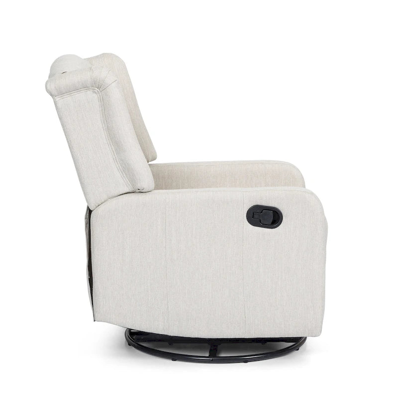 Fauteuil inclinable manuel au design classique avec pivotant à 360 degrés, fauteuil de relaxation pour le salon