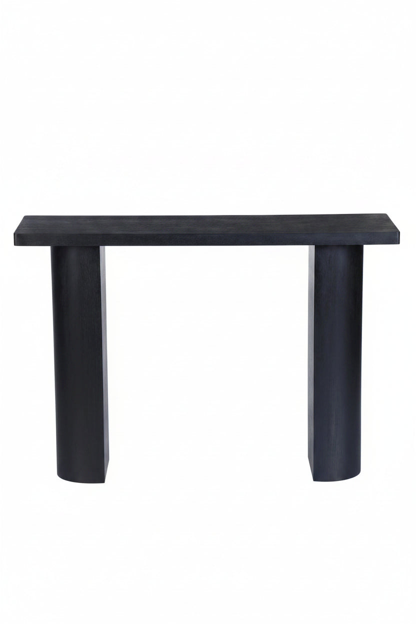 Console demi-lune en bois de manguier