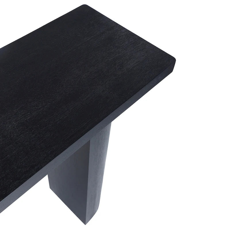 Console demi-lune en bois de manguier
