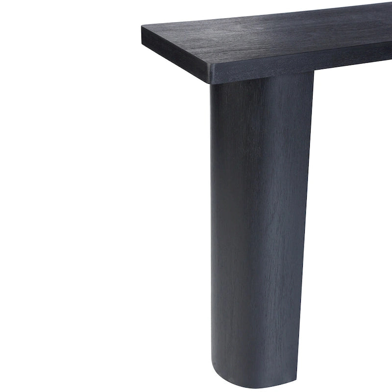 Console demi-lune en bois de manguier