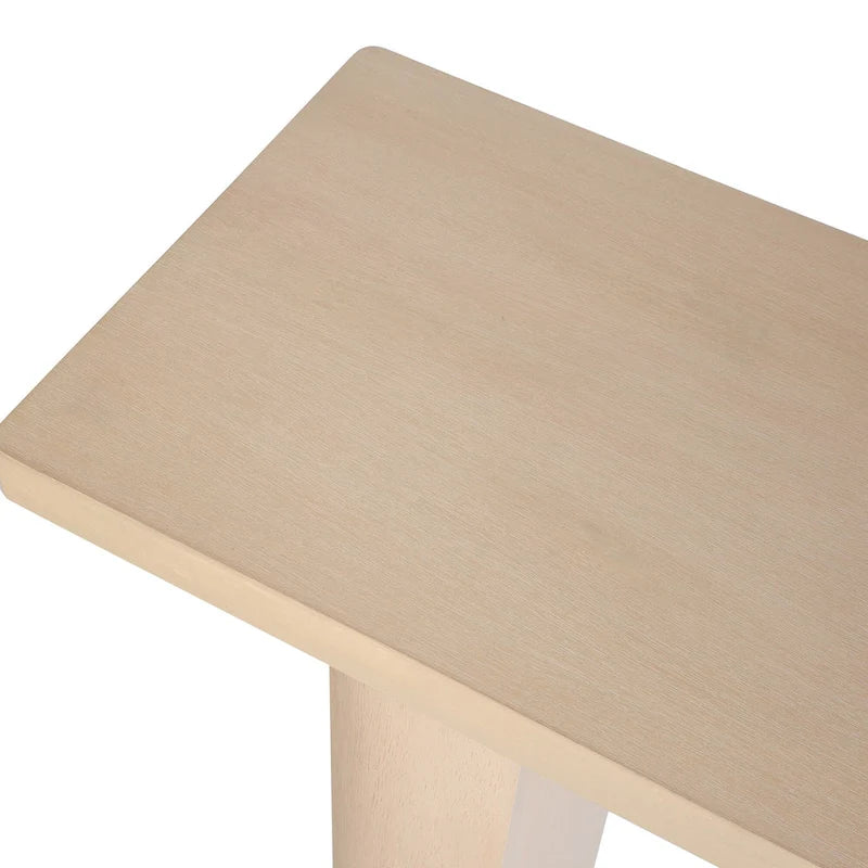 Console demi-lune en bois de manguier
