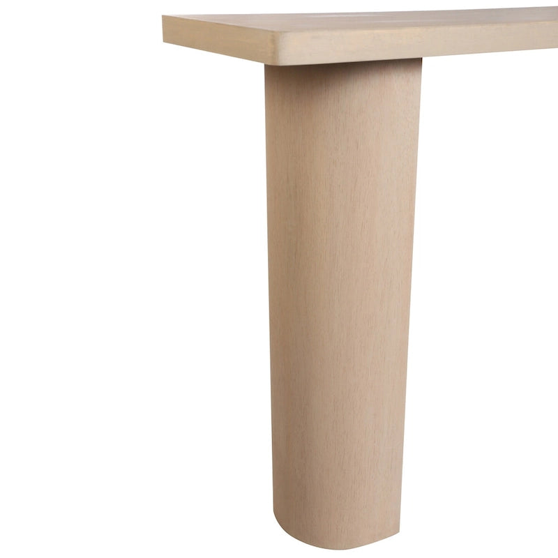 Console demi-lune en bois de manguier