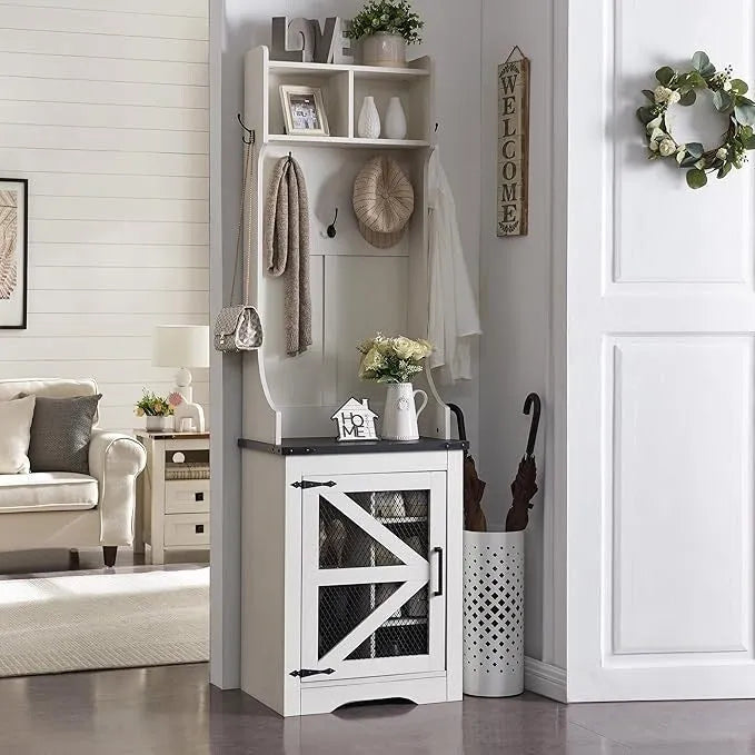 Banc d'entrée de ferme large de 23 pouces avec porte-manteau, meuble d'entrée