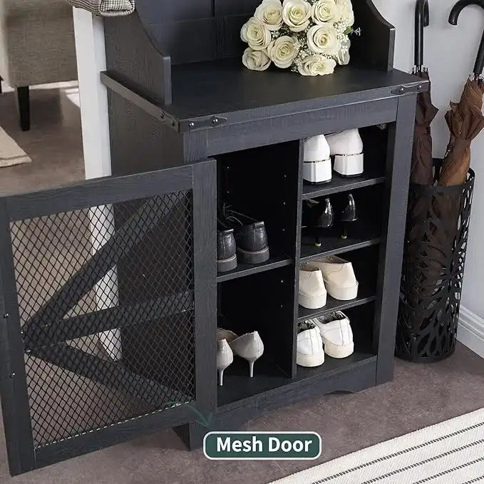 Banc d'entrée de ferme large de 23 pouces avec porte-manteau, meuble d'entrée