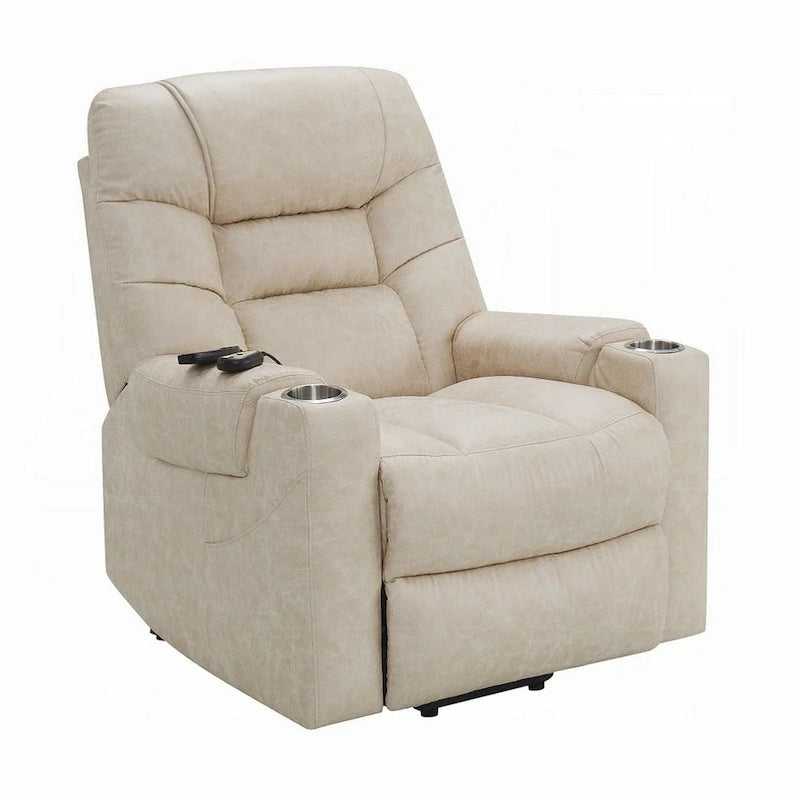 Fauteuil inclinable électrique releveur avec massage chauffant, similicuir gris