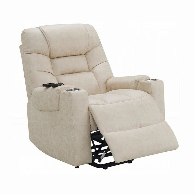 Fauteuil inclinable électrique releveur avec massage chauffant, similicuir gris
