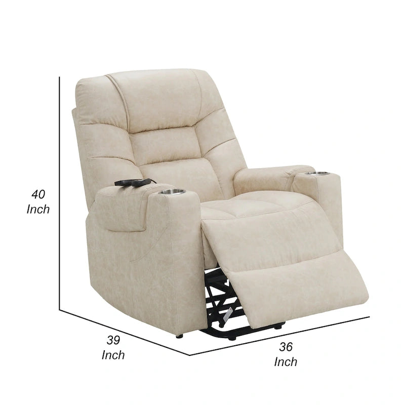 Fauteuil inclinable électrique releveur avec massage chauffant, similicuir gris