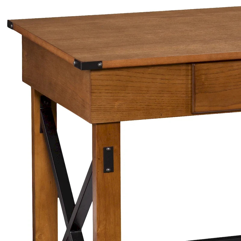 Bureau en pin vieilli à hauteur réglable