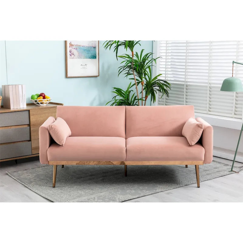Causeuse convertible en velours avec fonction lit