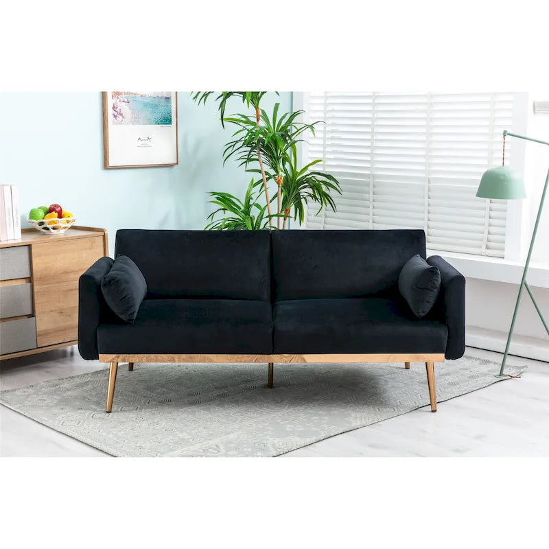 Causeuse convertible en velours avec fonction lit