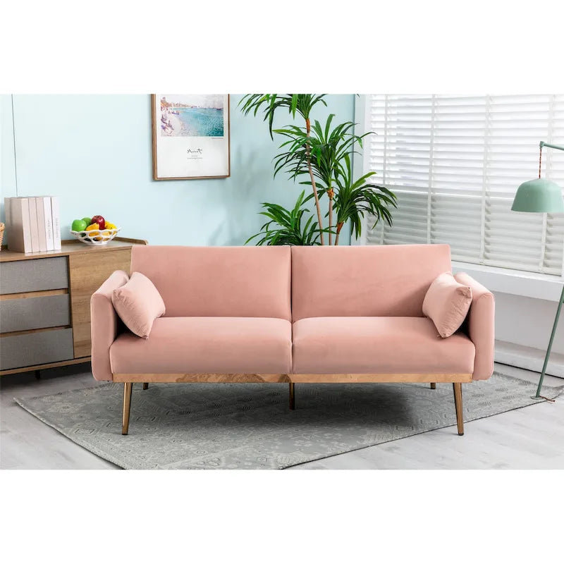Causeuse convertible en velours avec fonction lit