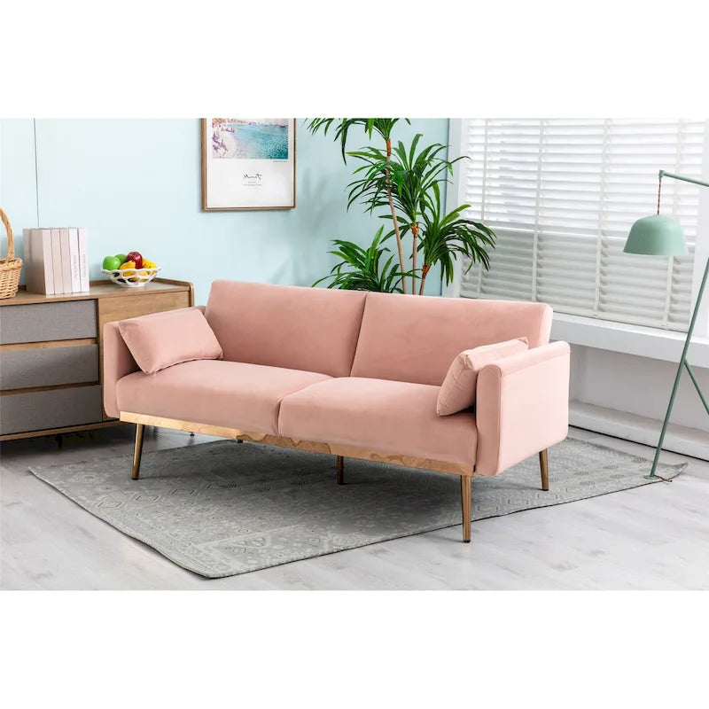 Causeuse convertible en velours avec fonction lit