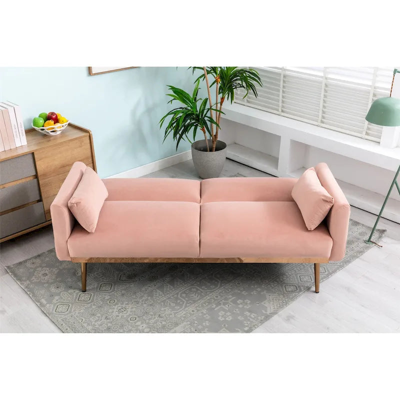 Causeuse convertible en velours avec fonction lit