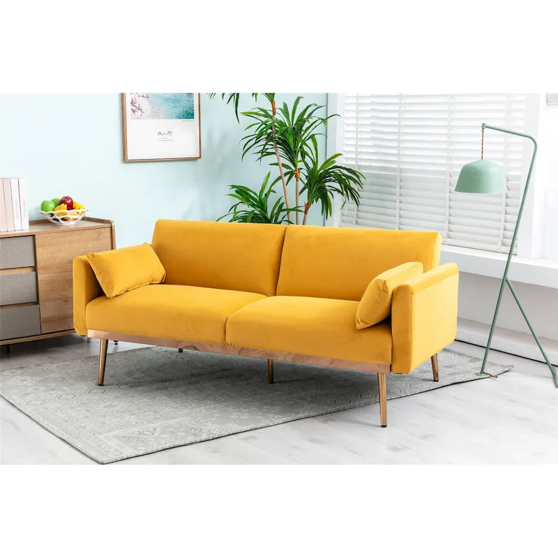 Causeuse convertible en velours avec fonction lit