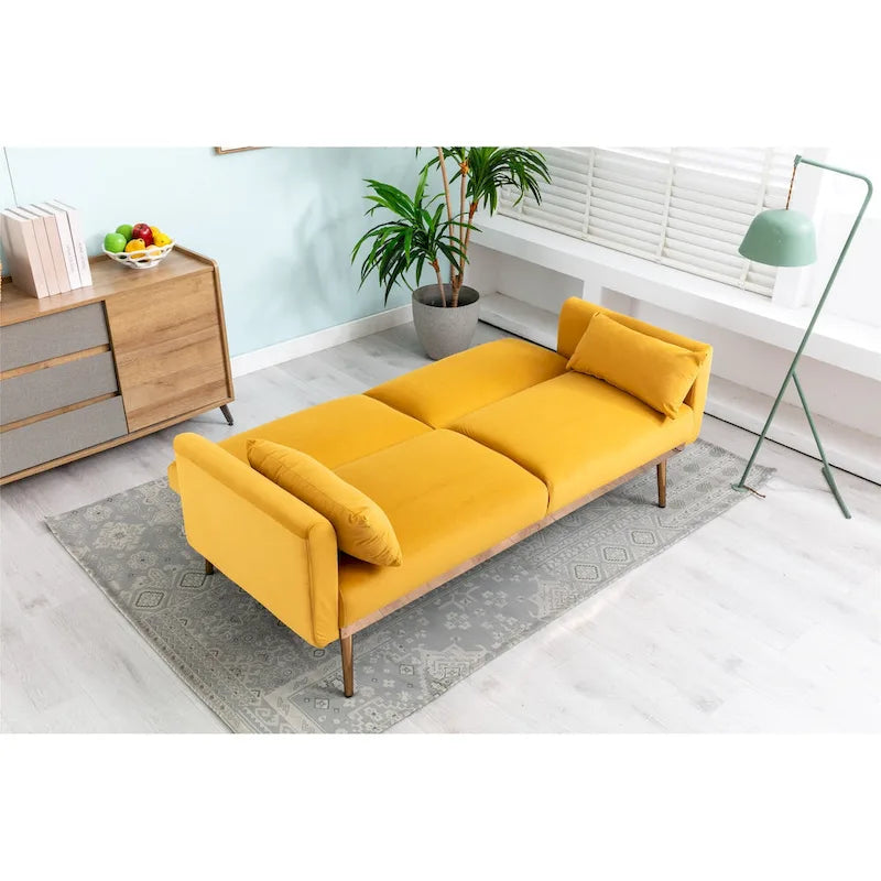 Causeuse convertible en velours avec fonction lit