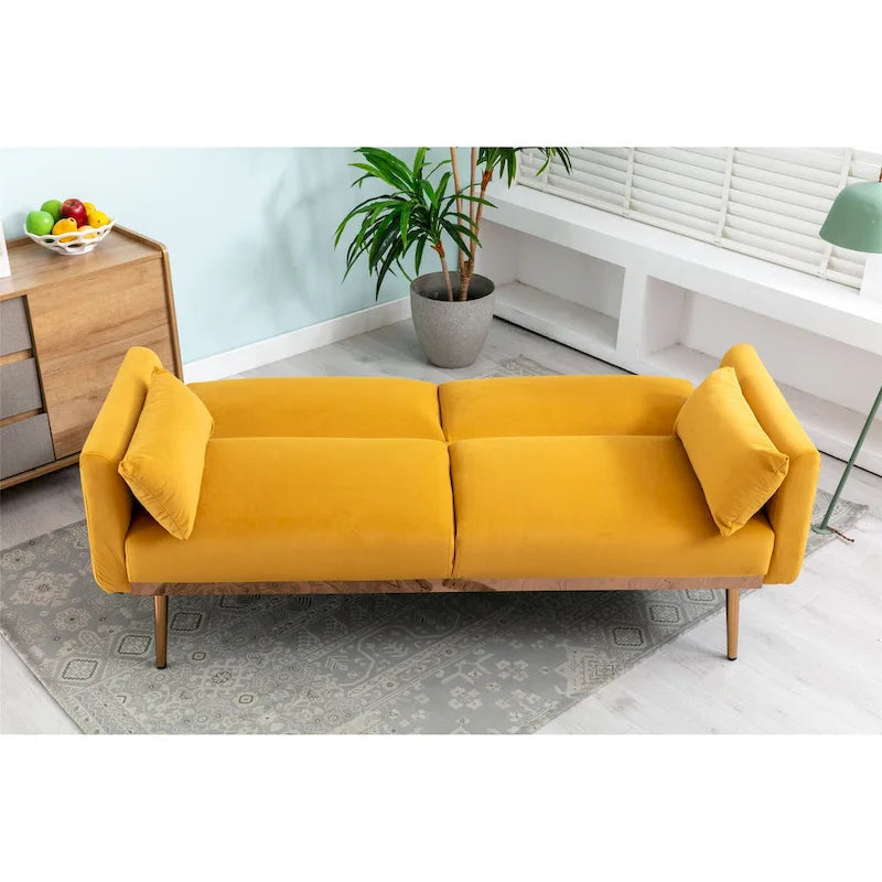 Causeuse convertible en velours avec fonction lit
