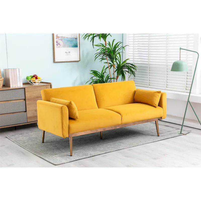 Causeuse convertible en velours avec fonction lit