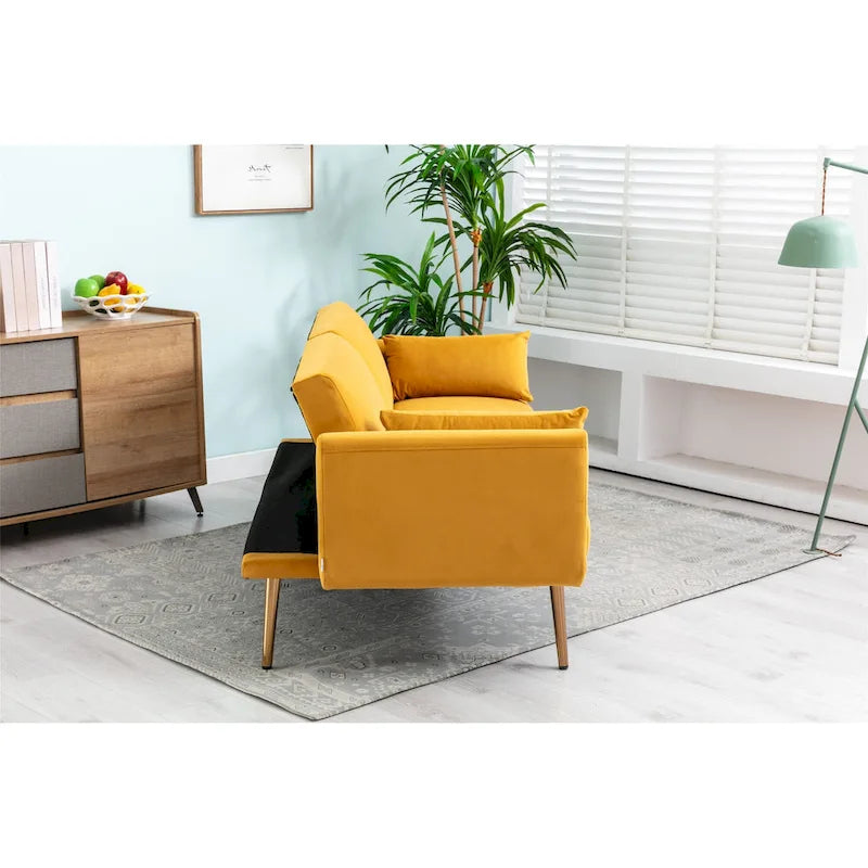 Causeuse convertible en velours avec fonction lit